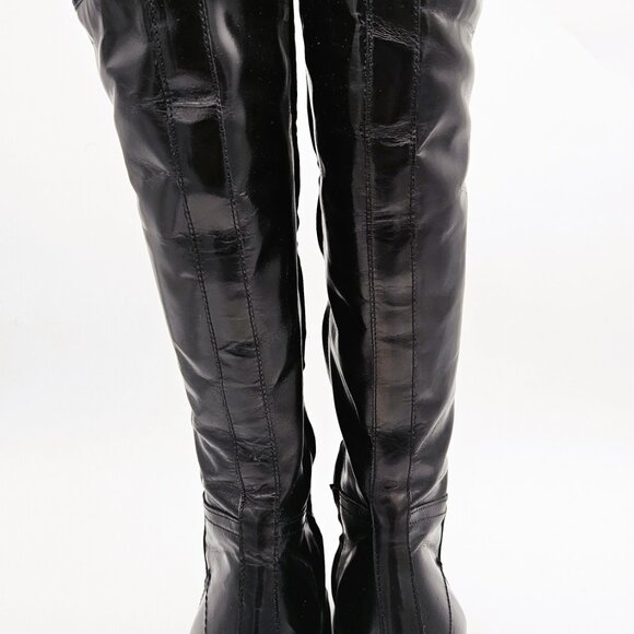 Sundance Raquel Black Leather Knee High Boots EU41 - Made in Italy - Picture 2 of 7